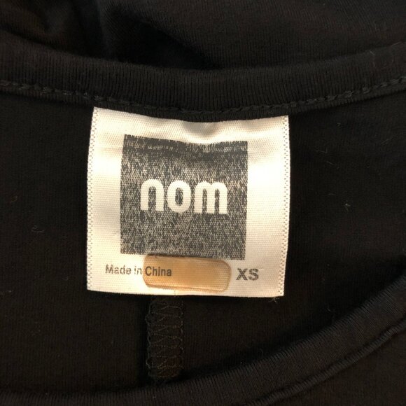 Nom Womens Black Maternity Dress Twist Front Zipper Detail Short Sleeve XS - Picture 4 of 5